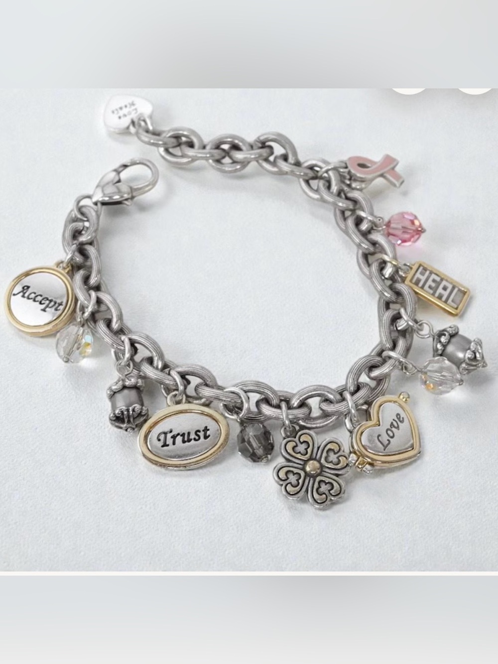 Brighton/pink power silver 925 chunky bracelet